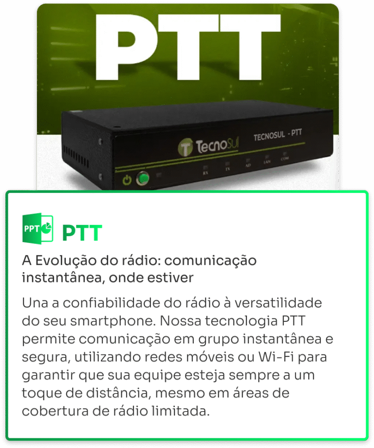 Equipamento PTT Tecnosul